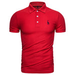 Dropshipping 2019 New Polo Shirt Men Solid Casual Cotton Polo Giraffe Men Slim Fit Embroidery Short Sleeve Men's Polo 10 Colors