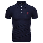Dropshipping 2019 New Polo Shirt Men Solid Casual Cotton Polo Giraffe Men Slim Fit Embroidery Short Sleeve Men's Polo 10 Colors
